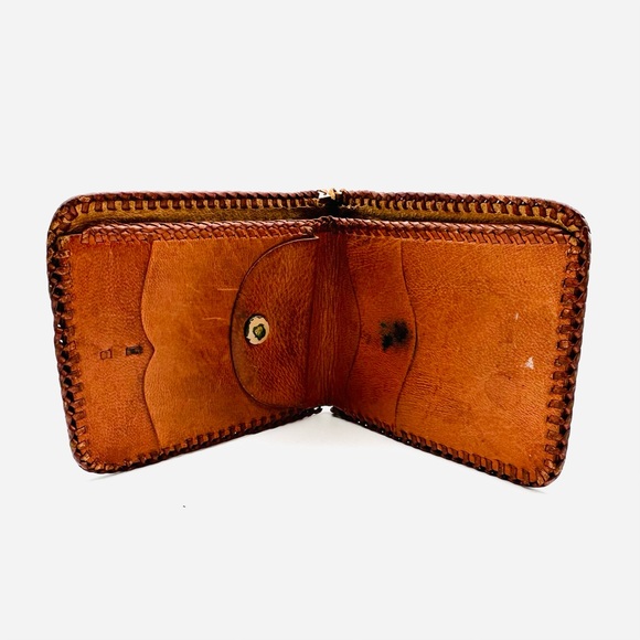 Vintage Leather Hand Tooled Wallet - Picture 7 of 9